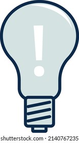 Important idea icon. Light bulb with exclamation point