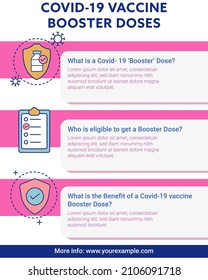 Important Information About COVID-19 Vaccine Booster Dose Based Poster Or Template Design.