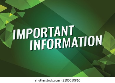 important information concept vector illustration with green lines modern futuristic 3d style for landing page template web mobile app poster banner flyer background gift card coupon label wallpaper