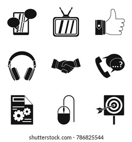 Important information icons set. Simple set of 9 important information vector icons for web isolated on white background