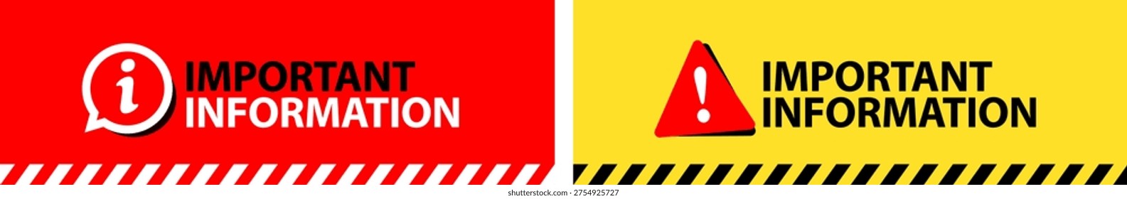 Important information on red and yellow banner