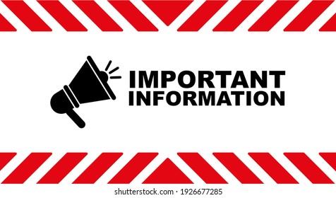 important information sign on white background