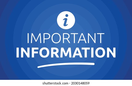 Important information text on blue background.
