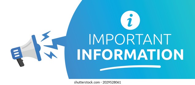 Banner vectorial de información importante con megáfono. Anuncio de negocios.