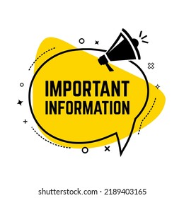 important information yellow banner for web design. Vector illustration