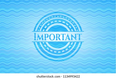 Important light blue water wave style emblem.