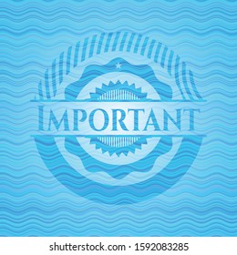 Important light blue water wave emblem background. Vector Illustration. Detailed.