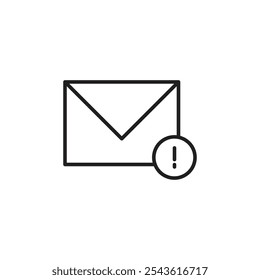 Icono de correo importante Ilustración de línea plana