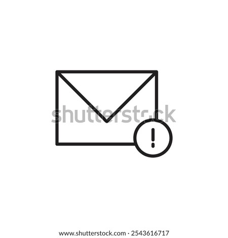 Important mail icon Flat line illustration