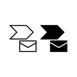Important mail icon. with outline and glyph style
