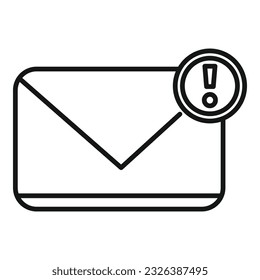 Important mail icon outline vector. Office work. Courier late