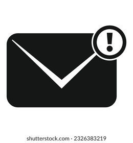 Importante icono de correo simple vector. Trabajo de oficina. Courier tarde