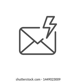 Important mail line outline icon