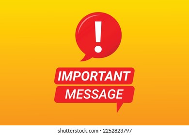 Important message and attention with message sticker Vector Element