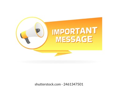 Important message banner icon. Flat style. Vector icon