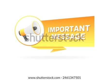 Important message banner icon. Flat style. Vector icon