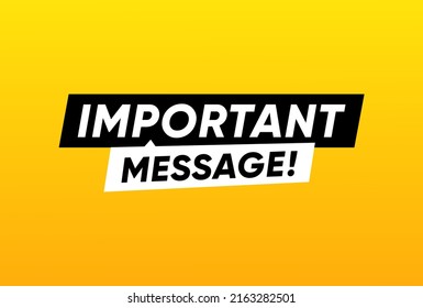 Important message banner template vector design