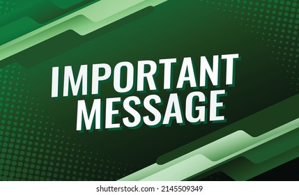 important message concept vector illustration with green lines modern futuristic 3d style for landing page template ui web mobile app poster banner flyer background gift card coupon label wallpaper