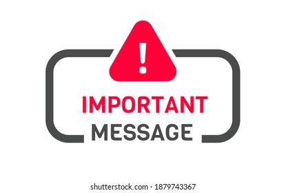 Important Message. Important Flat vector illustration on white background