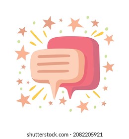 Important message and news concept. Speech Bubbles abstract illustration. Chat icons cartoon style, hand drawn scroll vector illustration. Part of set.