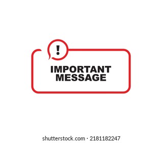 important message sign on white background