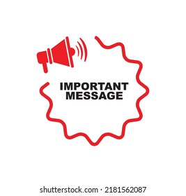 important message sign on white background