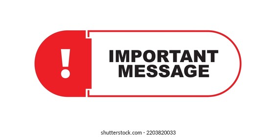 signo de mensaje importante en fondo blanco