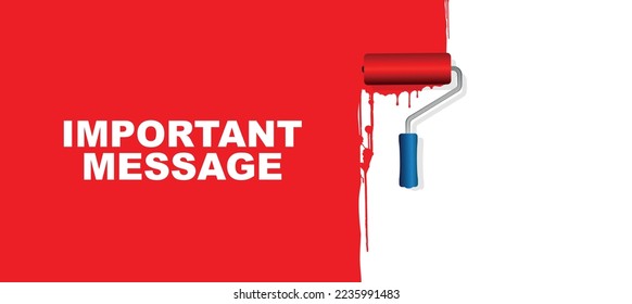 important message sign on white background