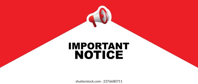 important message sign on white background