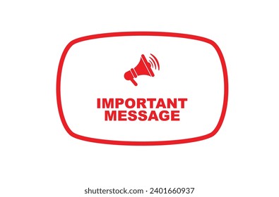 signo de mensaje importante en fondo blanco