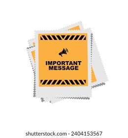 important message sign on white background