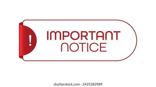 important message sign on white background