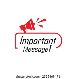 important message text warning and information sign