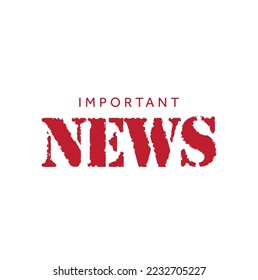 important news red text on white background.