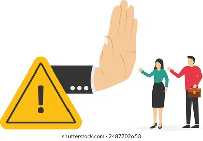 Important news. Solving problem, identify risk or critical failure concept. Exclamation attention sign in hands. Vector illustration

