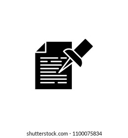 Important note black icon concept. Important note flat  vector symbol, sign, illustration.