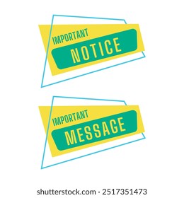importante Aviso, concepto de palabra de mensaje Líneas de Ilustración vectorial Estilo 3D futurista moderno para la página de destino Cartel de Plantilla Anuncio Flyer Fondo Tarjeta de regalo Cupón Fondo de pantalla de etiquetas