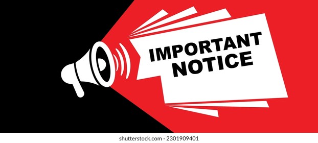 important notice sign on white background