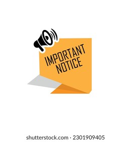 important notice sign on white background