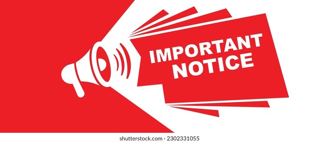 important notice sign on white background