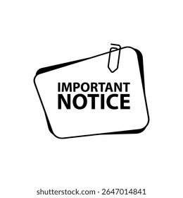 Letrero de aviso importante sobre fondo blanco