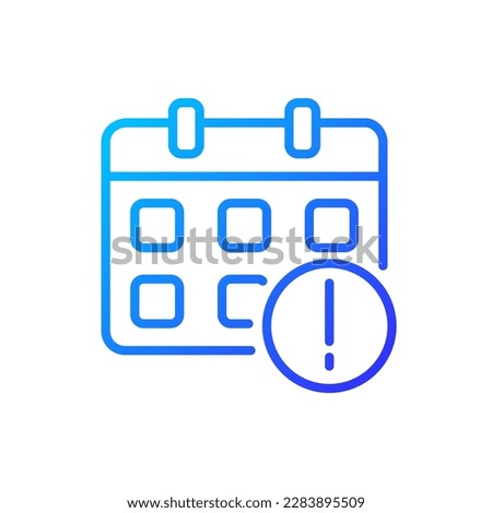 Important notification from calendar pixel perfect gradient linear vector icon. Upcoming important event. Get reminder. Thin line color symbol. Modern style pictogram. Vector isolated outline drawing