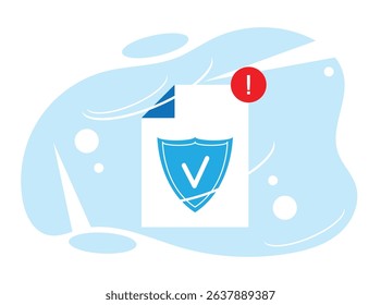 Important Official Business Document Flat Style. Business documentation and file management vector art