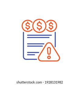 important payment line icon on white