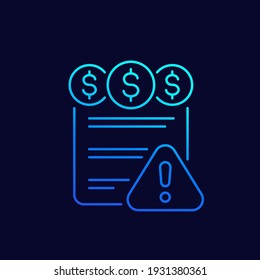 important payment line icon, vector