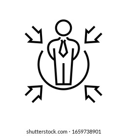 Important person line icon, concept sign, outline vector illustration, linear symbol.