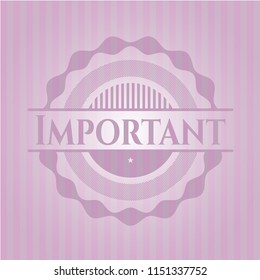 Important pink emblem. Retro