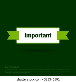 Important Realistic Green Ribbon banner