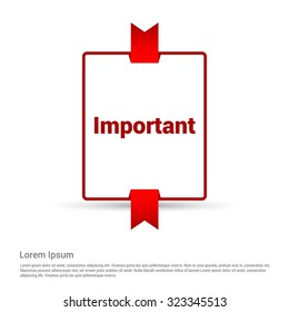 Important Realistic Red Ribbon banner