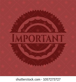                  Important red emblem